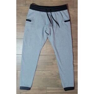 BYLT Premium Jogger Pants Mens Size 2XL XXL Gray Black Zipper Pockets Drawstring